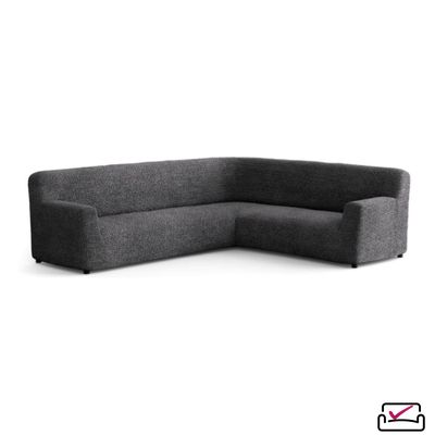 Чехол на классический угловой диван Микрофибра  Графит. Защита мягкой мебели от животных. РОССИЯ