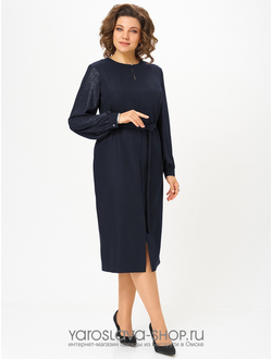 Женское нарядное платье темно синего цвета