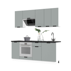 Кухня Сахара 2 м белый/холст грей (столешница кастилло темный)