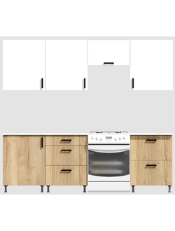 Кухня Эконом 1,8 метра (600х600х600) Цвет: Белый/Дуб Вотан