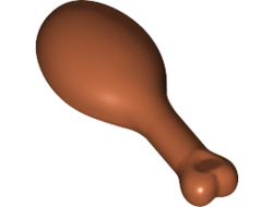 Turkey Drumstick, 22mm with Oval Opening on Back, Dark Orange (42876 / 6247204 / 6360331)