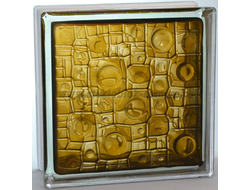 Стеклоблок Vitrablok окрашенный внутри губка бронзовый