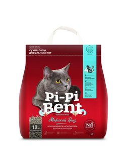 Наполнитель для кошек Pi-Pi Bent Морской бриз комкующийся 12 л