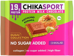 Молочный шоколад с фисташковой пастой и хрустящим тестом, 100г (CHIKALAB)