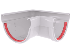 Угол желоба 90 град. ПВХ Grand Line белый