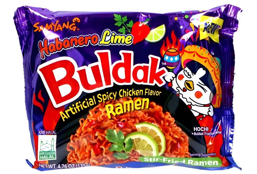 Острый Стир-Фрай Рамен Habanero Lime Buldak Samyang (Корея)