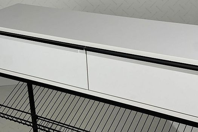 Обувница Крафт 2 Черный муар/Белый