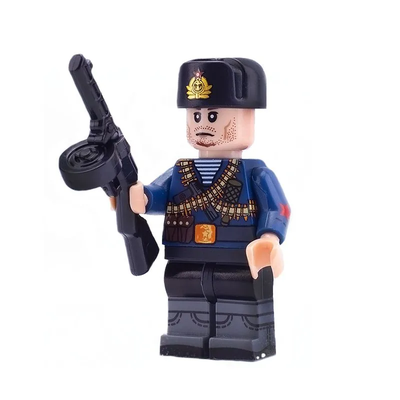 Отряд советских морских пехотинцев с пулеметом Максим (5 фигурок с оружием)