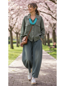 Джинсы "ШИРОКИЕ" серо-голубые на р.46-48; 50-52