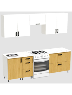 Кухня Эконом 1,8 метра (900х900) Цвет: Белый/Дуб Сонома