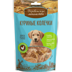 Деревенские лакомства, Куриные колечки для щенков, 90 г