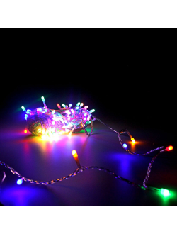 Гирлянда "Нить", матовый колпачок, 120 двухцветных светодиодов, 12 м, контроллер 8 режимов, мультицвет/белый холодный