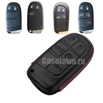 Чехол для смарт ключа Jeep Grand Cherokee, Compass (classic натуральная кожа)