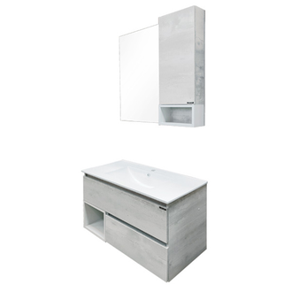 Тумба-умывальник "Турин-90М" дуб белый с раковиной COMFORTY 90E