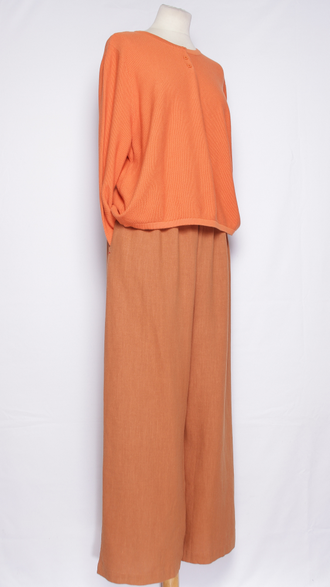 Брюки "Широкие палаццо крапива" терракот, мокко р.48-54