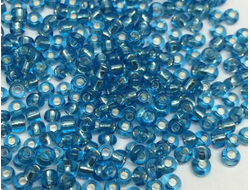Бисер Китайский №8-23 голубой с посеребренным отверстием, 50 грамм