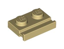 Plate, Modified 1 x 2 with Door Rail, Tan (32028 / 4160483 / 4239062)