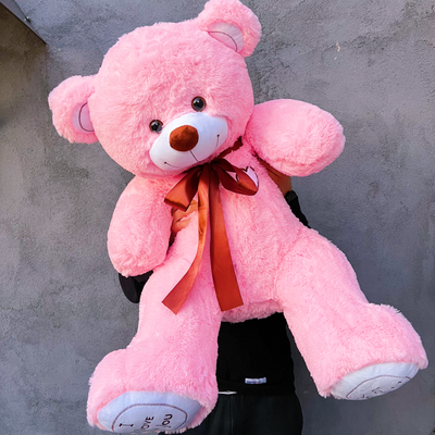Большой плюшевый медведь 135 см розовый Феликс