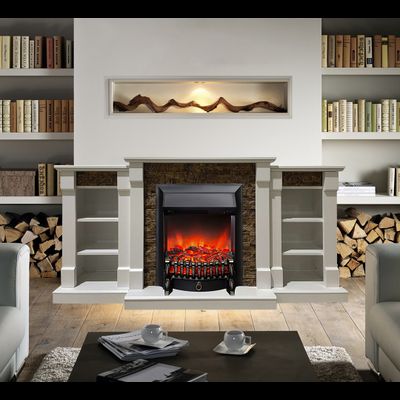 Электрокамин Моника LUX WT M4 с очагом Fobos