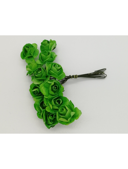 Букетик роз, цвет зеленый (1,5 см, 12 штук)