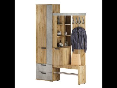 Прихожая Трамп (1500*2176*376мм), крафт/бетон