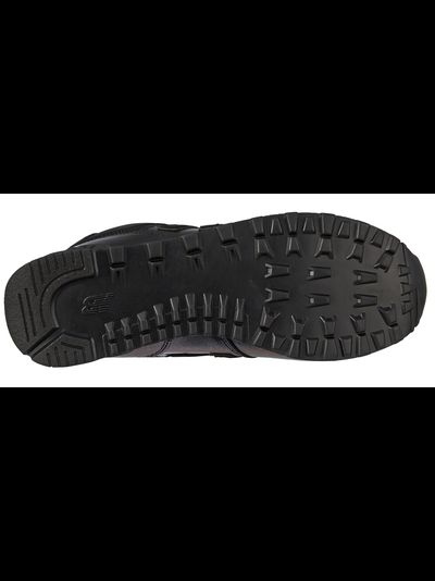 New Balance 574 All Black Leather с мехом