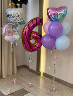 Набор шаров на 6 лет с тортом