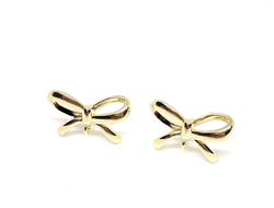 Пусеты ЛЮКС "Бантик" 16х10 мм позолота 14К, цена за пару