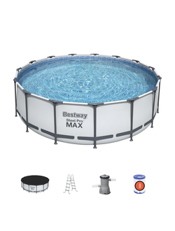 Bestway 56438 Каркасный бассейн Steel Pro Max 457х122см, 16015л, фил.-насос 3028л/ч, лестница, тент