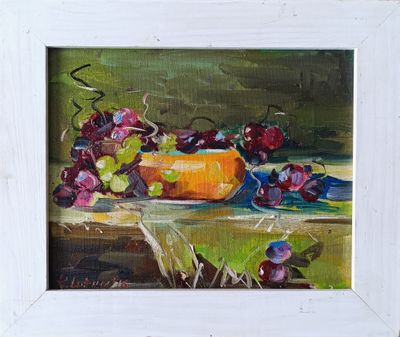 &quot;Натюрморт с виноградом&quot; холст масло Lorko R. 2016 год