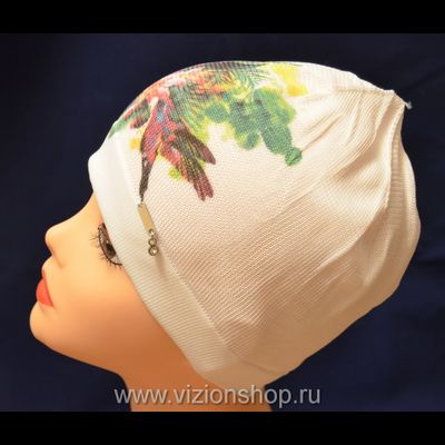 Шапка для спортзала Vizio Италия 5466 белая с рисунком