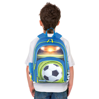 Рюкзак ПИФАГОР+ для учеников начальной школы, "Футбольный мяч", 40х30х15 см, 227936