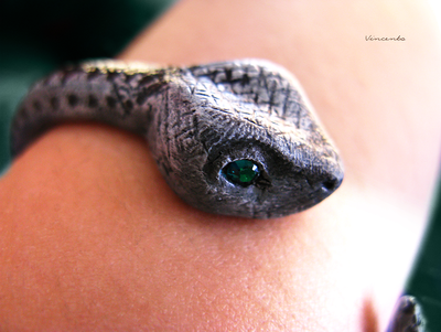 Хозяйка Сумеречного Леса. Браслет в виде змеи. Авторское украшение в анималистическом стиле