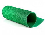 Фоамиран глитерный, толщина 2 мм,  20*30 см, цвет темно зеленый (№13)