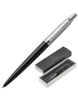 Ручка подарочная шариковая PARKER "Jotter Core Bond Street Black CT", черный корпус, хромированные детали, синяя, 1953184