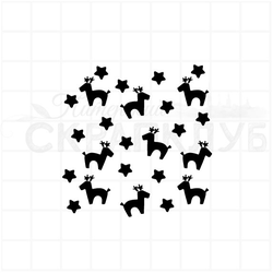 Фоновый штамп с оленями и звездочками