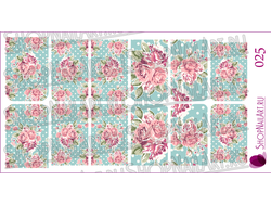 Слайдер-дизайн 025 - Розовые розы на голубом фоне в горошек