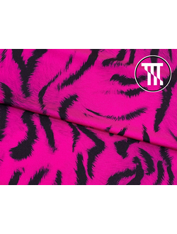 Бифлекс глянец принт Тигр, цв. Розовая фуксия