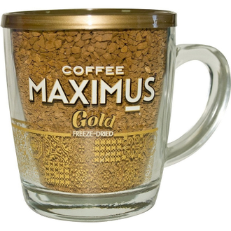 Кофе сублимированный в стеклянной кружке Gold ТМ Maximus 70г
