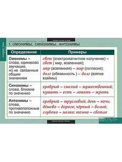Таблицы демонстрационные "Русский язык 11 кл."