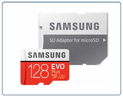 Карта памяти microSDXC UHS-I U3 SAMSUNG EVO PLUS 128 ГБ, 100 МБс, Class 10, MB-MC128HARU, + переходник SD