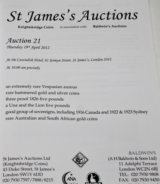 St  James`s Auctions. Auction 21.  19 April 2012. London, 2012.