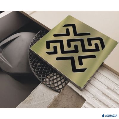 Трап водосток PLATZ Antik 150х150 Боковой выпуск (Бронза)