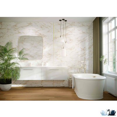 Плитка Creto Shine white 30х90 см настенная