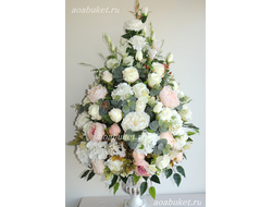 Композиция из искусственных цветов большая напольная "Триумф светлый"  № НП015/Купить сайте АОАБУКЕТ