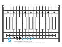 Купить металлический забор и секцию для забора из металла с элементами ковки KSZ15-39