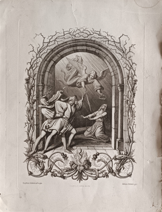 "Гадание" бумага на картоне, литография Маковский К.Е. 1886 год
