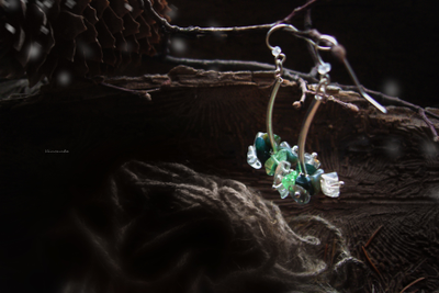 Благотворительность. Серьги в лесном стиле "Хрустальная пора"