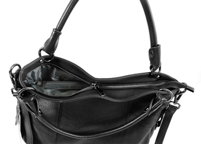(АРТИКУЛ: 8514/0/42) СУМКА ЖЕНСКАЯ СРЕДНЕГО РАЗМЕРА, НАТУРАЛЬНАЯ КОЖА, ЧЕРНАЯ, РЕМЕНЬ ЧЕРЕЗ ПЛЕЧО