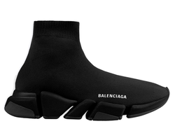 Кроссовки-носки Balenciaga Speed 2.0 моно черные